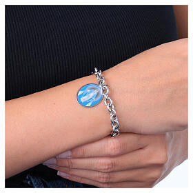 Pulseira Nossa Senhora das Graças Amen elos grandes de latão rodinado