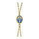 Double chain brass bracelet with gold-plated and colourful Miraculous Medal by Amen s4