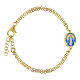 Bracciale doppia catena in ottone dorato Madonna Miracolosa Amen s1