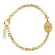 Bracciale doppia catena in ottone dorato Madonna Miracolosa Amen s2