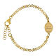 Double Brass Gold-Plated Chain Bracelet Miraculous Mary, Amen s3