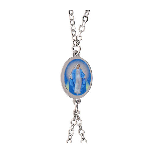 Bracciale doppia catena Madonna Miracolosa Amen in ottone rodiato 2
