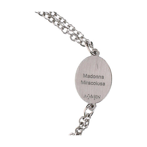 Bracciale doppia catena Madonna Miracolosa Amen in ottone rodiato 4