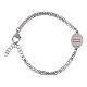 Double chain bracelet Miraculous Mary Amen in rhodium-plated brass s4