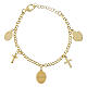 Pulsera de latón dorado Amen con zircones blancos Virgen de Medjugorje s2