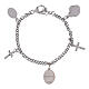 AMEN rhodium-plated brass bracelet with white rhinestones, Our Lady of Medjugorie s3