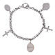 Pulsera de latón rodiado con zircones blancos Vrigen de Medjugorie Amen s2
