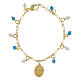 Bracciale in ottone Amen dorato con angelite celeste e giada bianca Madonna di Medjugorje s3