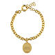Armband mit großen goldenen Messinggliedern Madonna von Medjugorje Amen s3