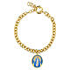 Pulsera eslabones grandes latón dorado Virgen de Medjugorje Amen s1