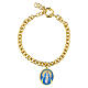 Bracciale maglie grosse ottone dorato Madonna di Medjugorje Amen s1