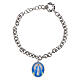 AMEN bracelet of Our Lady of Medjugorje with large brass links in rhodium-plated finish s1