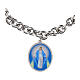 AMEN bracelet of Our Lady of Medjugorje with large brass links in rhodium-plated finish s3