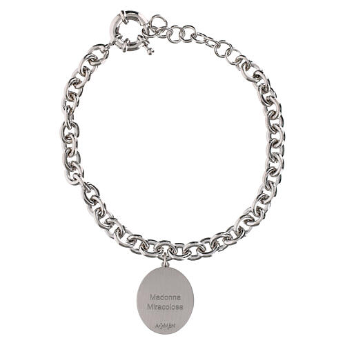 Bracciale Madonna di Medjugorje Amen maglie grosse ottone rodiato 4