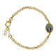 Pulsera Amen doble cadena de latón dorado Virgen de Medjugorje s1