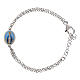 Pulsera doble cadena Amen Virgen de Medjugorje de latón rodiado s1