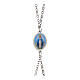 Pulsera doble cadena Amen Virgen de Medjugorje de latón rodiado s3