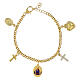 Pulsera con colgantes de latón dorado Amen con zircones blancos Virgen de Pompeya s1