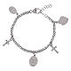 Pulsera con colgantes y zircones blancos de latón rodiado Amen Virgen de Pompeya s2