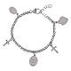 Bracciale con charms e zirconi bianchi in ottone rodiato Amen Madonna di Pompei s3