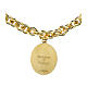 Bracelet en laiton doré médaille Notre-Dame de Pompéi maille épaisse Amen s5