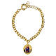 Bracciale in ottone dorato medaglia Madonna di Pompei a maglia spessa Amen s1