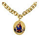 Bracciale in ottone dorato medaglia Madonna di Pompei a maglia spessa Amen s2
