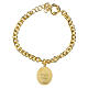 Bracciale in ottone dorato medaglia Madonna di Pompei a maglia spessa Amen s3