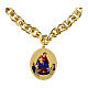 Bracciale in ottone dorato medaglia Madonna di Pompei a maglia spessa Amen s3