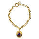 Brass Bracelet with Gold-Plated Thick Knit Our Lady of Pompeii Medal, Amen s1