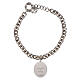 AMEN bracelet with Virgin of Pompeii medal, rhodium-plated brass chain with thick links s4