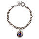 Pulsera medalla Virgen de Pompeya con eslabones gruesos Amen de latón rodinado s1