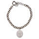 Bracciale medaglia Madonna di Pompei a maglia spessa Amen in ottone rodiato  s3