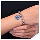 Thick Knit Bracelet with Our Lady of Pompeii Medal in Rhodium-Plated Brass, Amen s2
