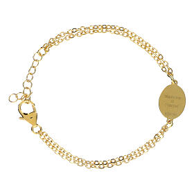 Bracciale in ottone dorato Madonna di Pompei doppia catenina Amen