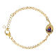 Bracciale in ottone dorato Madonna di Pompei doppia catenina Amen s1