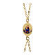 Bracciale in ottone dorato Madonna di Pompei doppia catenina Amen s3