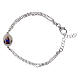 Pulsera Virgen de Pompeya de latón rodiado doble cadena Amen s1