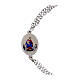 Pulsera Virgen de Pompeya de latón rodiado doble cadena Amen s2