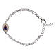 Bracciale Madonna di Pompei in ottone rodiato doppia catenina Amen s1