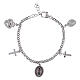Bracciale Amen con zirconi bianchi medaglia Madonna di Loreto e charms in ottone rodiato  s1