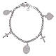 Bracciale Amen con zirconi bianchi medaglia Madonna di Loreto e charms in ottone rodiato  s2
