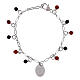 Armband, AMEN, rhodiniertes Messing, mit rotem Jaspis, schwarzem Onyx und Darstellung der Gottesmutter von Loreto s3