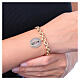 Gold plated brass bracelet with thick chain and Our Lady of Loreto medal by Amen s2