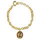 Pulsera eslabones gruesos de latón dorado medalla Amen Virgen de Loreto s1