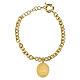Pulsera eslabones gruesos de latón dorado medalla Amen Virgen de Loreto s4