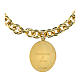 Bracciale maglie spesse in ottone dorato medaglia Amen Madonna di Loreto s4