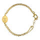 Pulsera de latón oro medalla Virgen de Loreto Amén doble cadena s4