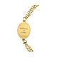 Bracelet en laiton doré médaille Vierge de Lorette Amen chaîne double s5