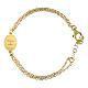 Bracciale in ottone oro medaglia Madonna di Loreto Amen doppia catenina s3